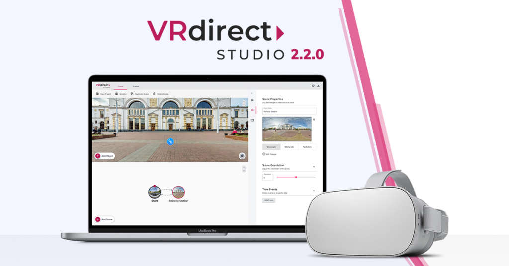 VRdirect Studio 2.2.0: New version enables integration of external videos and web links in VR projects