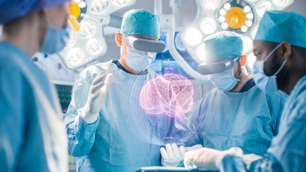 Surgeons using Mixed, Virtual and Augmented Reality