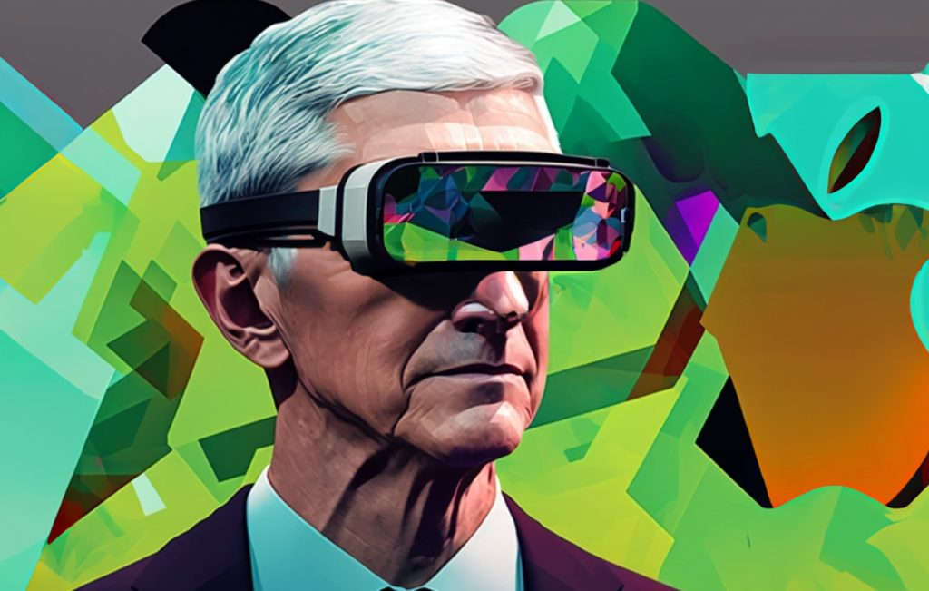Image: Midjourney, Tim Cook with VR headset