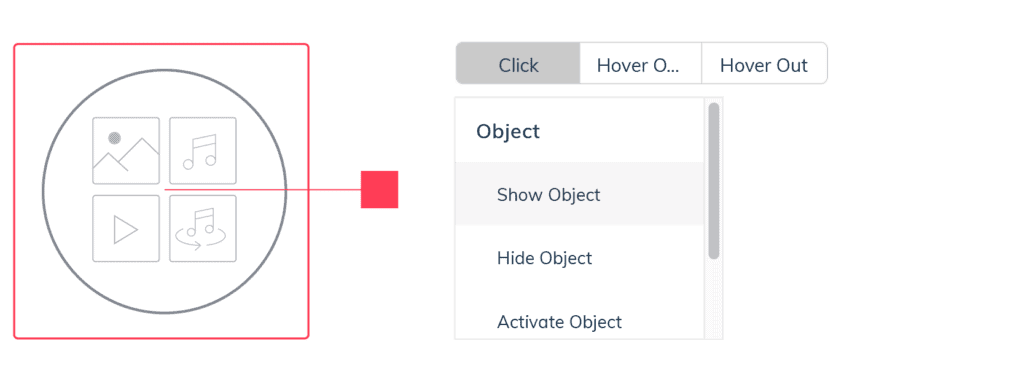 Interaction Events in VRdirect Studio