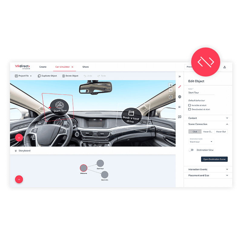 VRdirect Studio - No coding skills required
