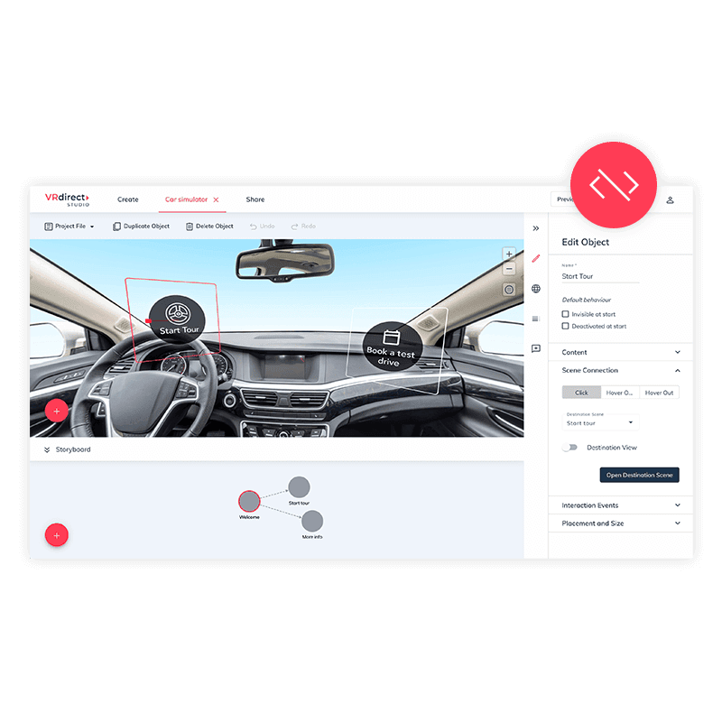 VRdirect Studio - No coding skills required